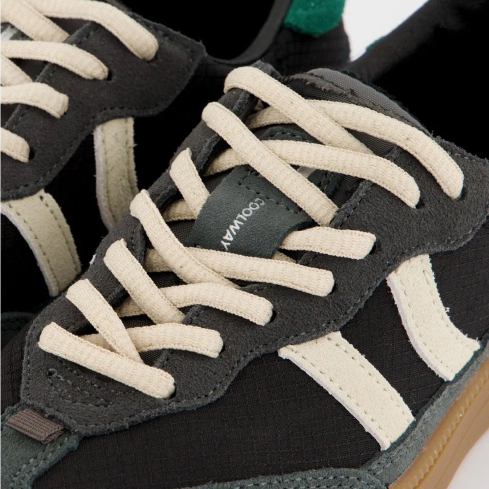 Coolway brand Baresi sneaker in Ash-Black colorway with green accents - Picture 2 of 4